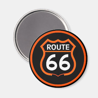 Route 66 Orange och Svart Logotyp Magnet