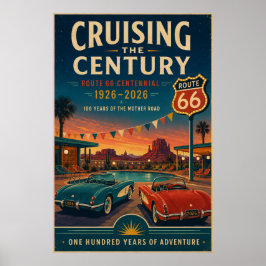 Route 66 Poolside Centennial Cruise Väggkonst