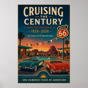 Route 66 Poolside Centennial Cruise Väggkonst