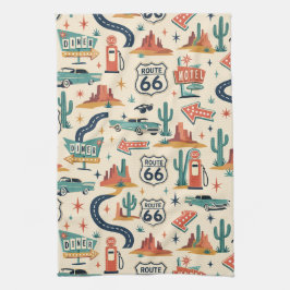 Route 66 Retro Roadside Köksstil Kökshandduk