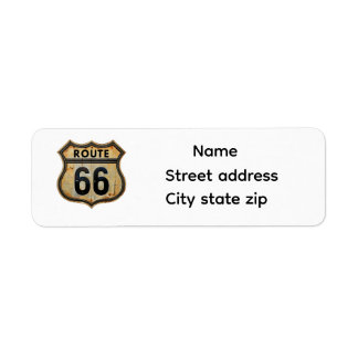 Route 66 returadress etikett