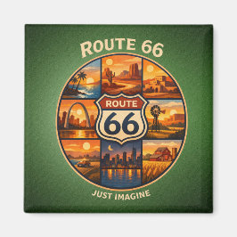 Route 66 Road Trip-kollage Magnet
