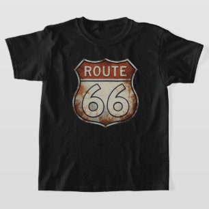 Route 66 Rostig Vägschild T Shirt