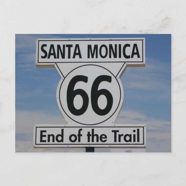 Route 66 Santa Monica California Vykort (Framsida)
