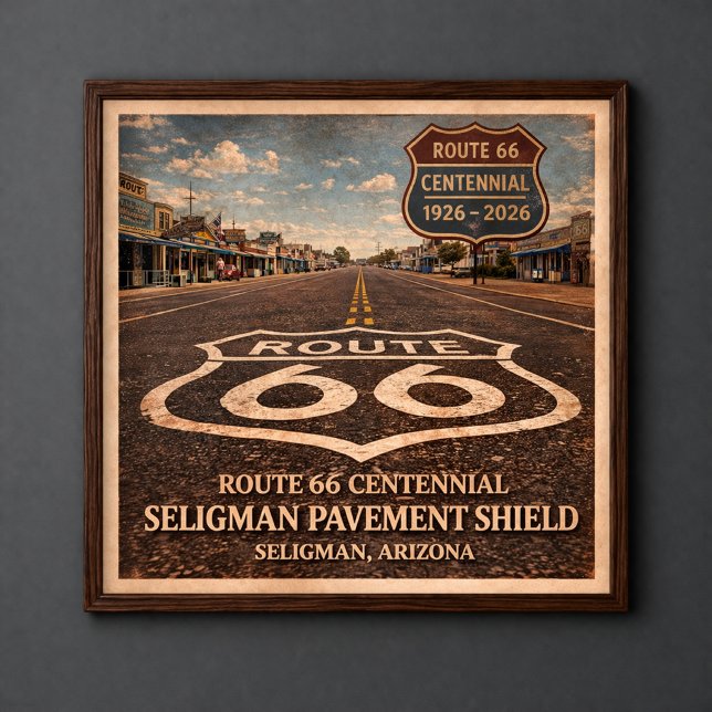 Route 66 Seligman Pavement Shield Poster (Skapare uppladdad)