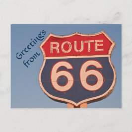 Route 66 Sign at Sunset Vykort