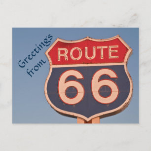 Route 66 Sign at Sunset Vykort