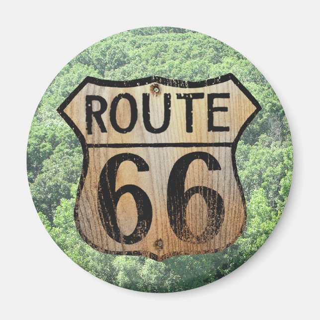 Route 66 Sign - Många Products Magnet (Framsidan)