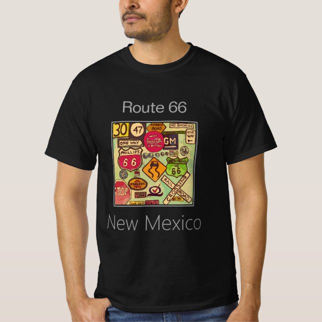 Route 66 Signs, New mexico T Shirt (Framsida)