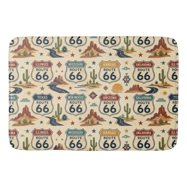 Route 66 State Shield Badrumsdekor Badrumsmatta (Framsidan)