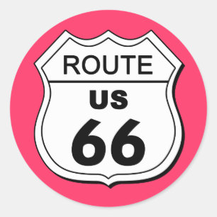 Route 66 Sticker Runt Klistermärke