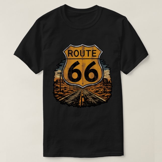 Route 66 Sunset Road T Shirt (Design framsida)