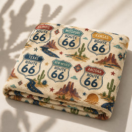 Route 66 Sydvästra Road Trip Americana Resa Fleecefilt