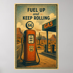 Route 66 Tanka Desert Drive Poster