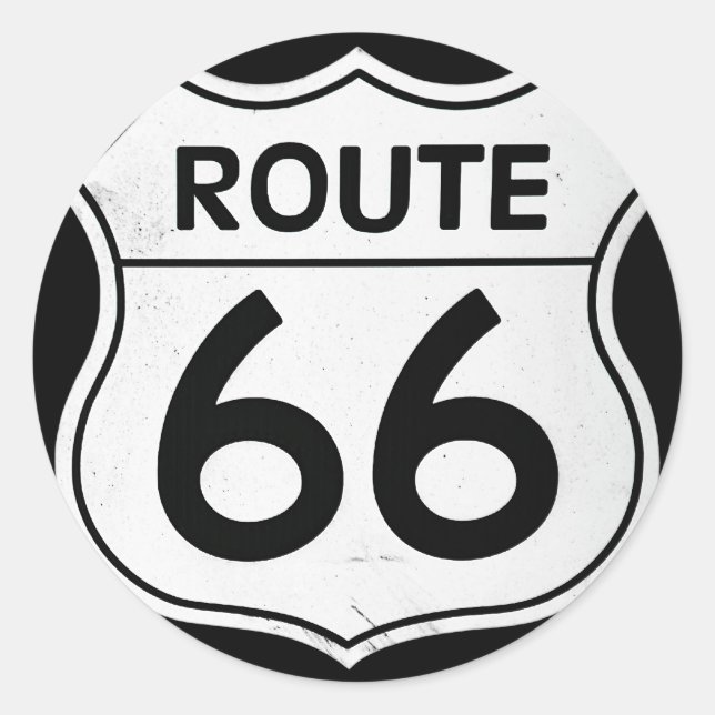 Route 66-tecken runt klistermärke (Framsida)