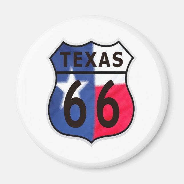 Route 66 Texas Färg Magnet (Framsidan)