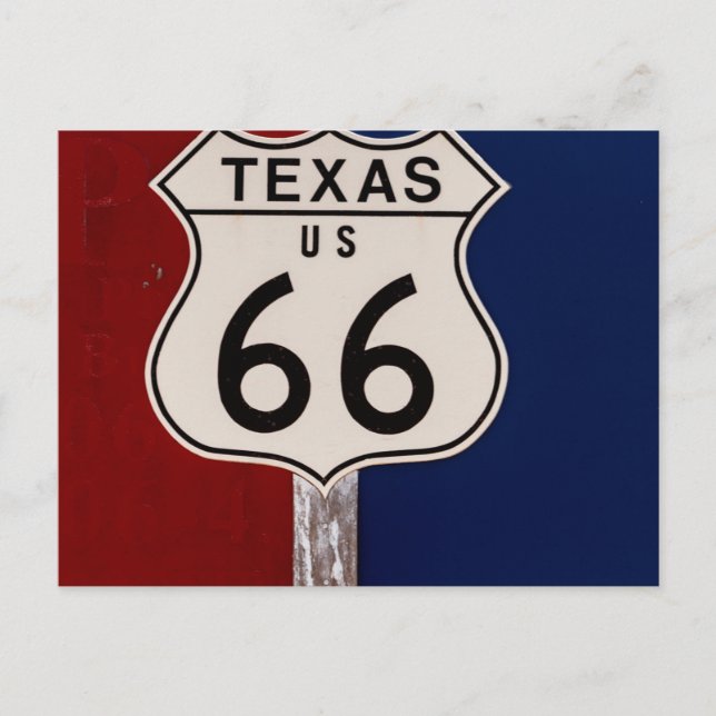 Route 66 Texas-tecken Vykort (Framsida)