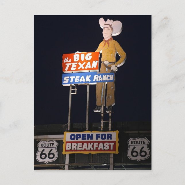 ROUTE 66 Texas TRAVEL POSTCARD Vykort (Framsida)