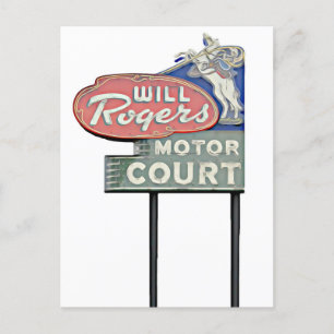Route 66 Tulsa Will Rogers Motor Court Artwork Vykort