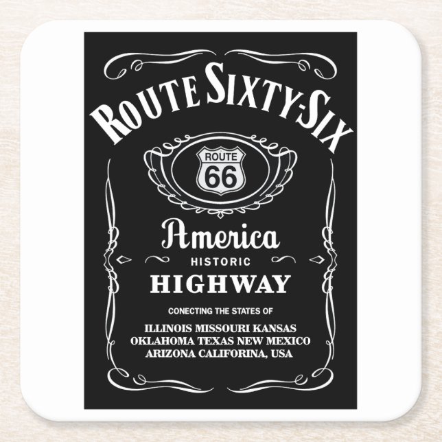 Route 66 underlägg papper kvadrat (Framsidan)