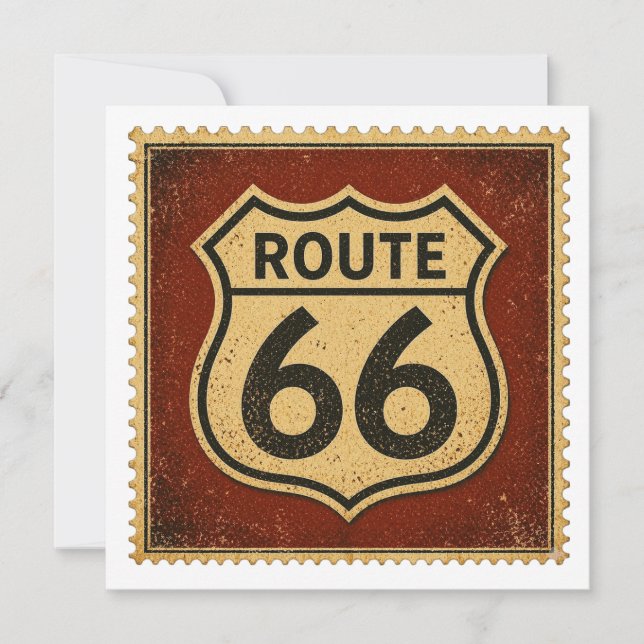 Route 66 Väderbiten Sköld Retro Välkomstkonst (Framsida)