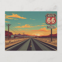 Route 66 Vintage Amerikansk Road Trip Konst