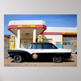 Route 66 Vintage bil Gas Station Photo Poster