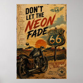Route 66 Vintage Motorcykel Americana Väggkonst