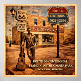 Route 66 Winslow Arizona Stå där Poster