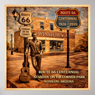 Route 66 Winslow Arizona Stå där Poster