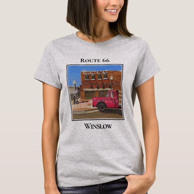 Route 66, Winslow Arizona T Shirt (Framsida)