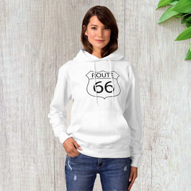 Route 66 Womens Hoodie T Shirt (Skapare uppladdad)