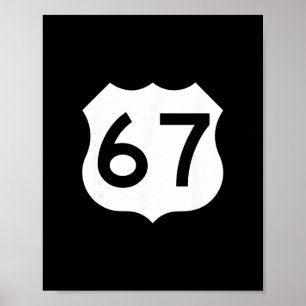 Route 67-tecken Meme Sex Sju 1 Poster