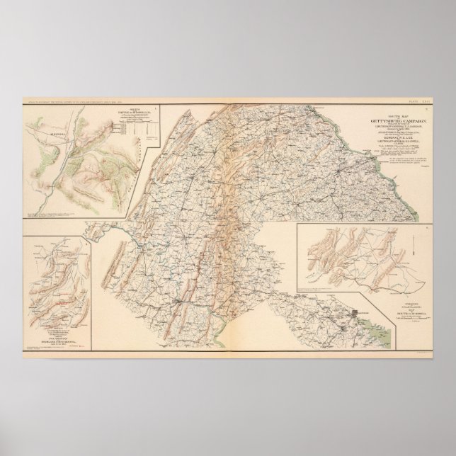 Route, Gettysburg kampanj Poster (Framsidan)