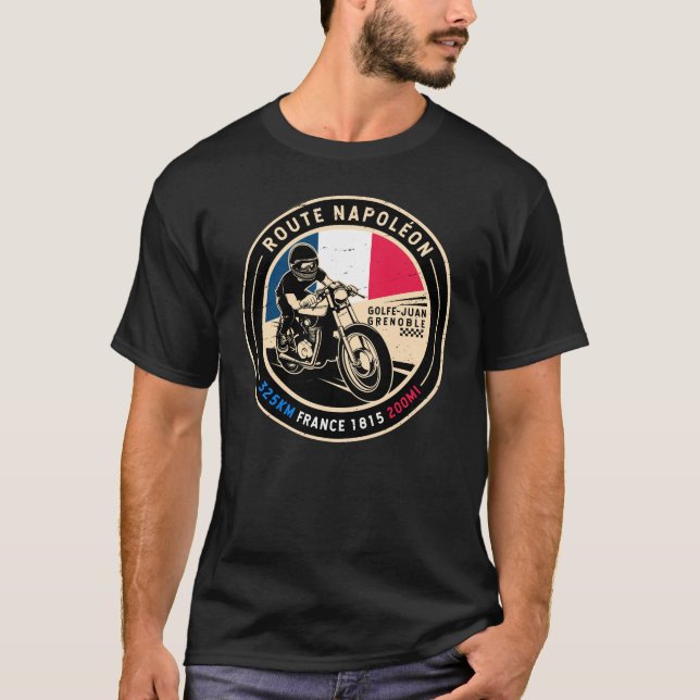 Route Napoleon | FRANKRIKE | Motorcykel T Shirt (Framsida)