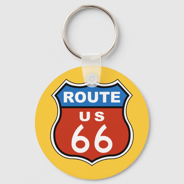 Route US 66-tecken Nyckelring (Framsida)