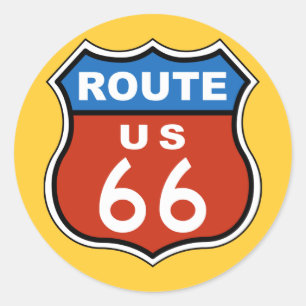 Route US 66-tecken Runt Klistermärke