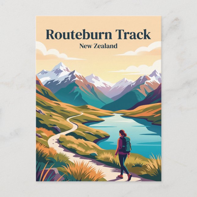 Routeburn Track Nya Zeeland Vykort (Framsida)