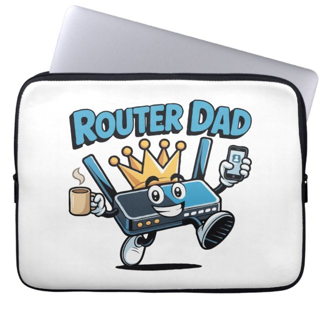 Router Pappa Rolig Tech Design Laptop Fodral (Framsidan)