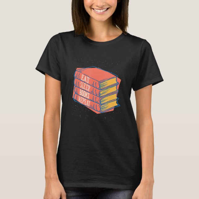 Routine Eat Sömn Bokar Upprepa T Shirt (Framsida)