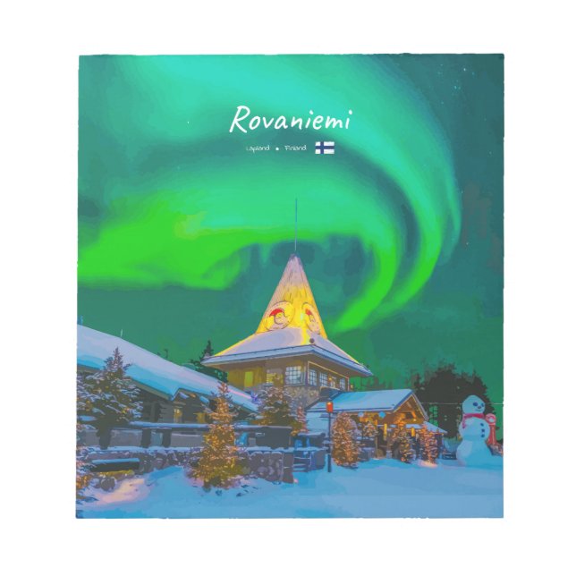 Rovaniemi, Finland - Magisk Aurora Anteckningsblock (Framsida)