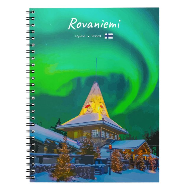 Rovaniemi, Finland - Magisk Aurora Anteckningsbok (Framsidan)