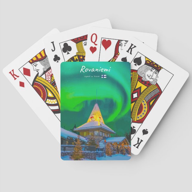 Rovaniemi, Finland - Magisk Aurora Casinokort (Baksidan)