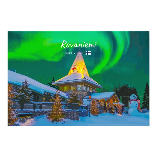 Rovaniemi, Finland - Magisk Aurora  Fototryck (Framsidan)