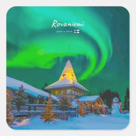 Rovaniemi, Finland - Magisk Aurora Fyrkantigt Klistermärke
