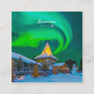 Rovaniemi, Finland - Magisk Aurora Fyrkantigt Visitkort