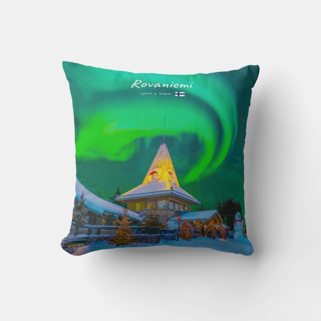 Rovaniemi, Finland - Magisk Aurora Kudde (Framsida)