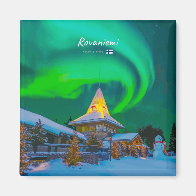 Rovaniemi, Finland - Magisk Aurora Magnet (Framsidan)
