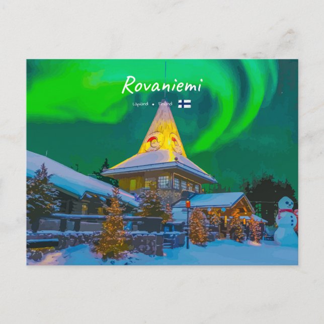 Rovaniemi, Finland - Magisk Aurora  Vykort (Framsida)