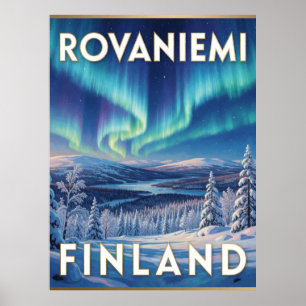 Rovaniemi Finland Norrsken Arktis Resa Poster